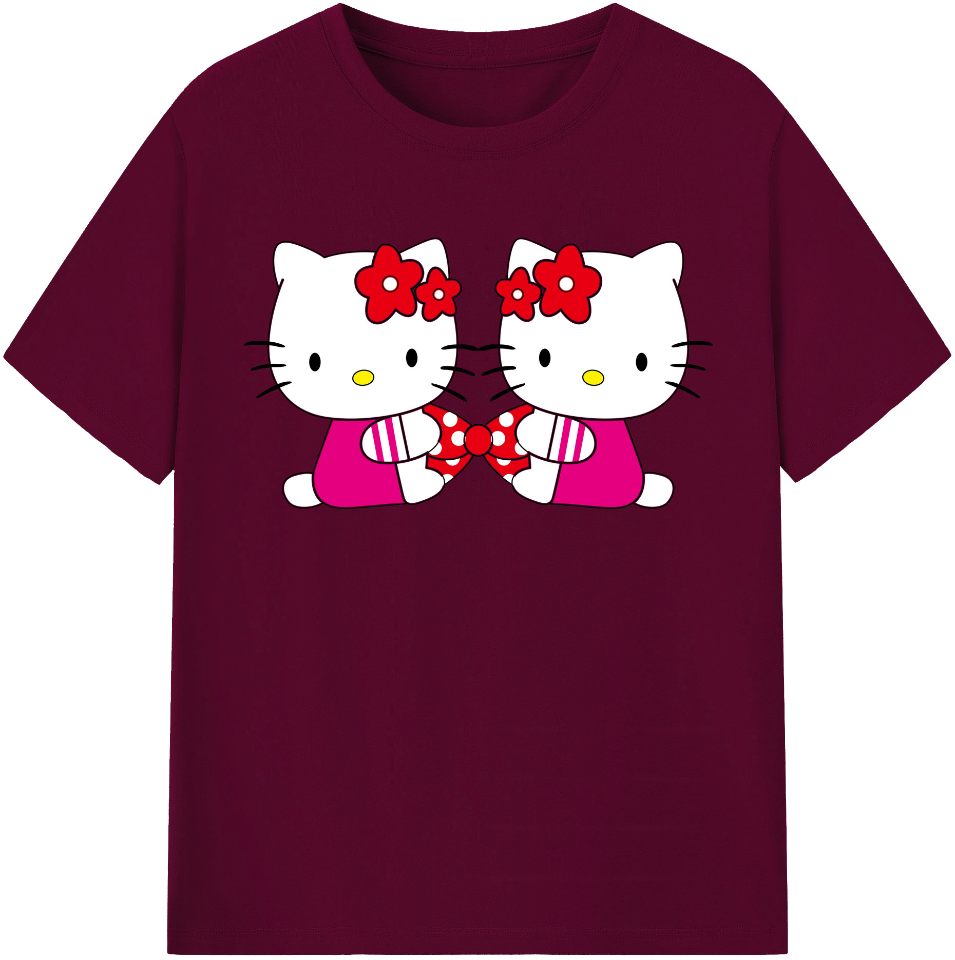 （画像用） Hello Kitty ハローキティ レディースカジュアルプリントTシャツ（綿100％）